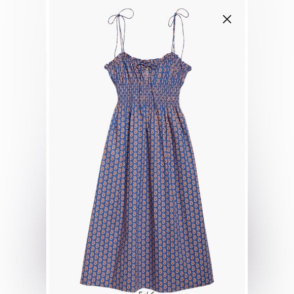 Doen Dresses & Skirts - Doen Rhoda Organic Cotton Poplin Sundress Women's M Mazarine Sunrise Paisley